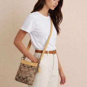 Coach Tan and Brown Crossbody Bag